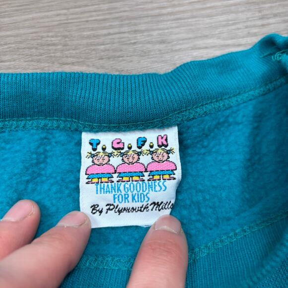 Vintage Thank Goodness For Kids TGFK Don't Have an Attitude Sweatshirt Medium - Picture 4 of 9